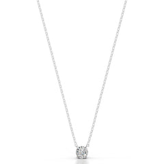 Britney 0.75 CT Round Solitaire Lab Grown Diamond Pendant - 14K White Gold (RTS)
