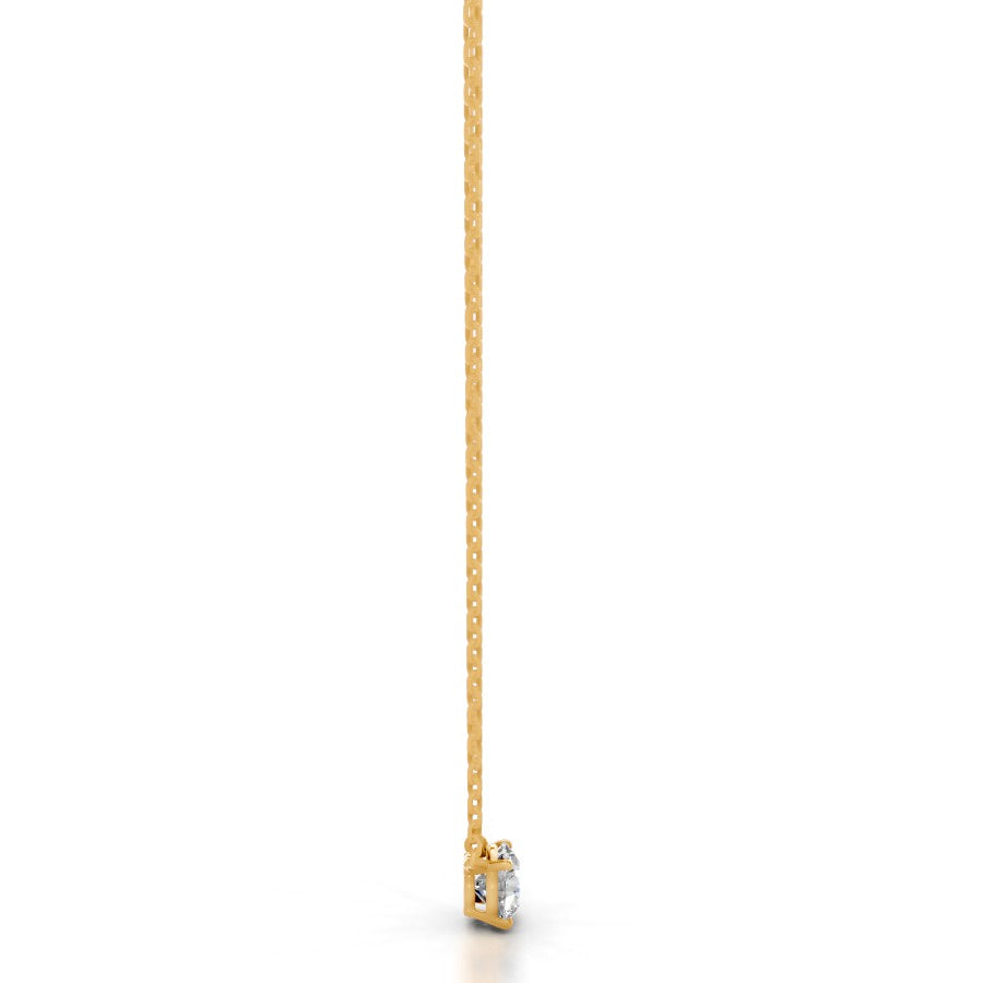 Britney 0.75 CT Round Solitaire  Lab Grown Diamond Pendant - 14K Yellow Gold
