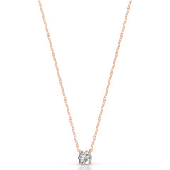Britney 1 CT Round Solitaire Lab Grown Diamond Pendant - 14K Rose Gold (RTS)