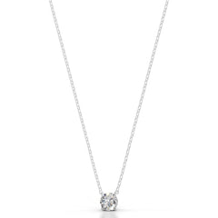 Britney 1 CT Round Solitaire Lab Grown Diamond Pendant - 14K White Gold (RTS)