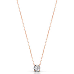 Britney 1.5 CT Round Solitaire Lab Grown Diamond Pendant - 14K Rose Gold (RTS)
