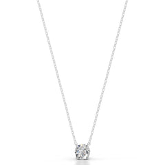 Britney 1.5 CT Round Solitaire Lab Grown Diamond Pendant - 14K White Gold (RTS)