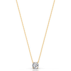 Britney 1.5 CT Round Solitaire Lab Grown Diamond Pendant - 14K Yellow Gold (RTS)
