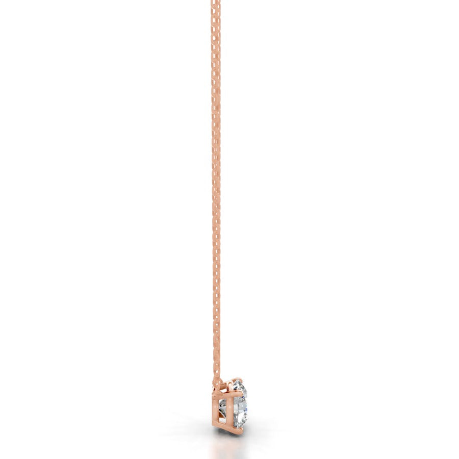 Britney 2 CT Round Solitaire  Lab Grown Diamond Pendant - 14K Rose Gold