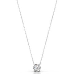Britney 2 CT Round Solitaire Lab Grown Diamond Pendant - 14K White Gold (RTS)