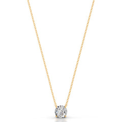 Britney 2 CT Round Solitaire Lab Grown Diamond Pendant - 14K Yellow Gold (RTS)