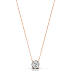 Britney 3 CT Round Solitaire Lab Grown Diamond Pendant - 14K Rose Gold (RTS)