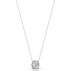 Britney 3 CT Round Solitaire Lab Grown Diamond Pendant - 14K White Gold (RTS)