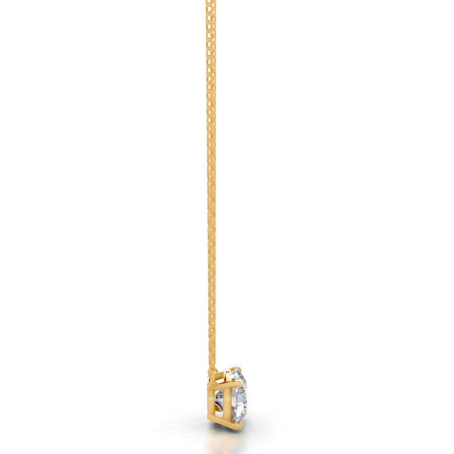 Britney 3 CT Round Solitaire  Lab Grown Diamond Pendant - 14K Yellow Gold