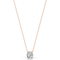 Britney 2.5 CT Round Solitaire Lab Grown Diamond Pendant - 14K Rose Gold (RTS)