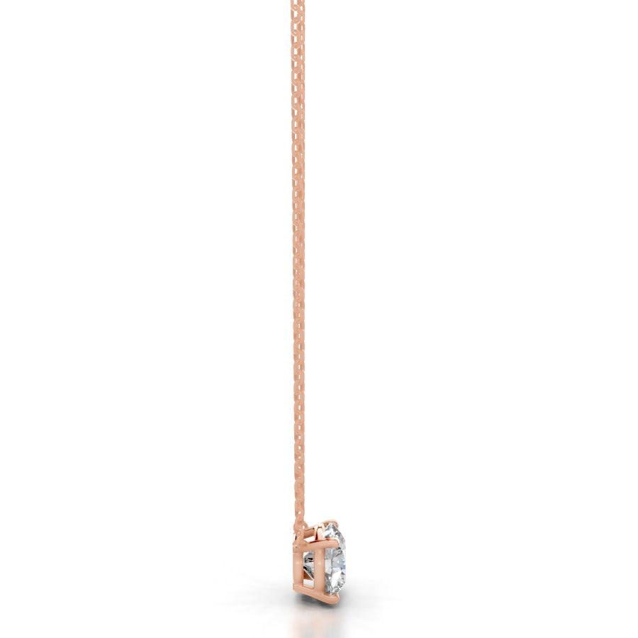 Britney 2.5 CT Round Solitaire  Lab Grown Diamond Pendant - 14K Rose Gold