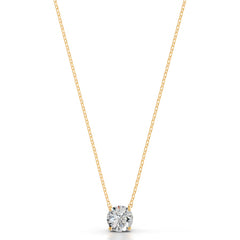 Britney 2.5 CT Round Solitaire Lab Grown Diamond Pendant - 14K Yellow Gold (RTS)