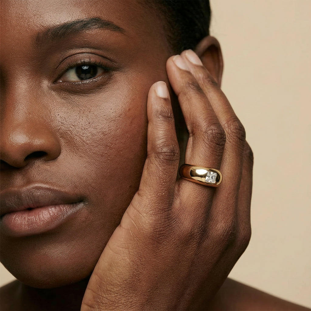 Aaliyah Diamond Engagement Ring (1 Carat) -18K Yellow Gold