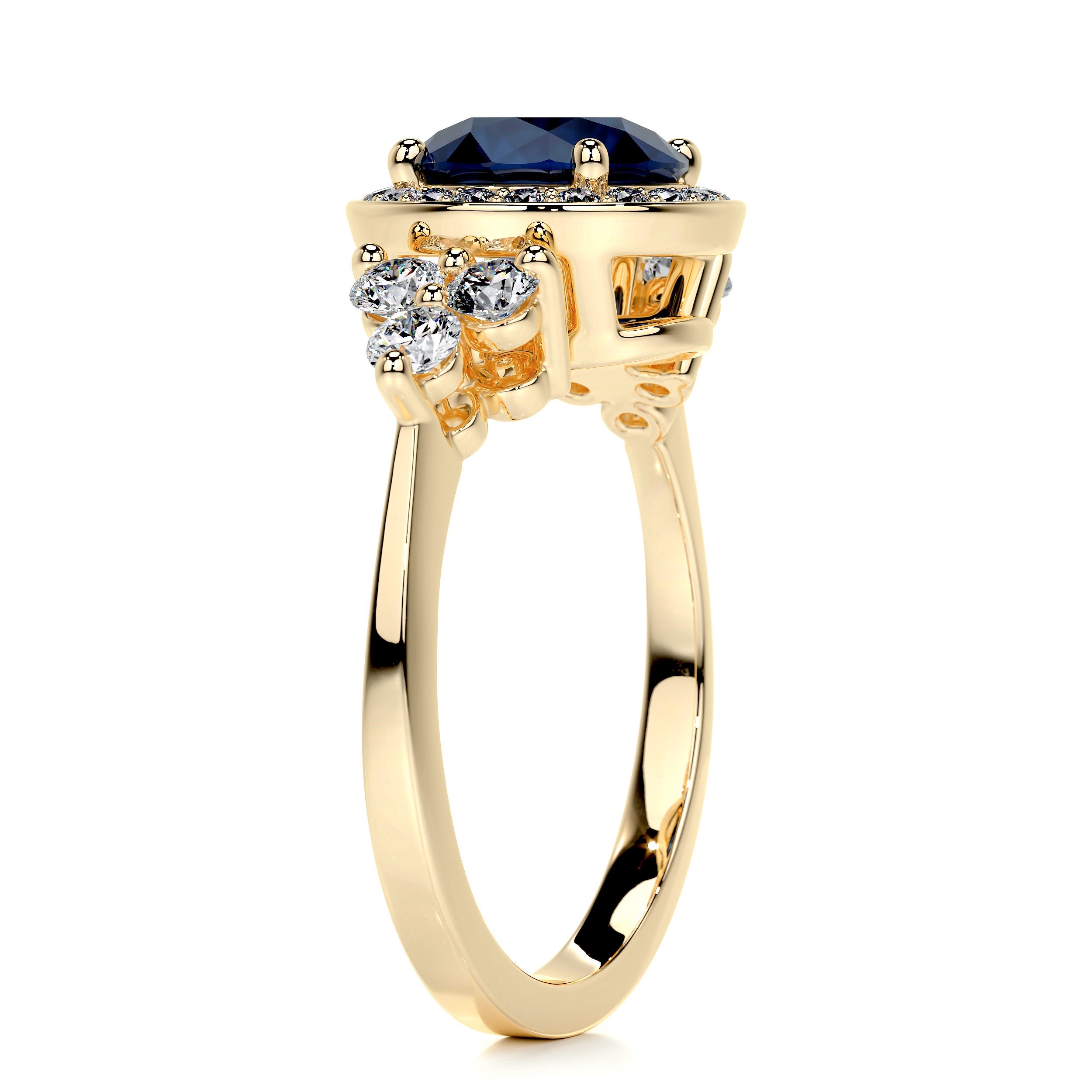 Ivy Gemstone & Diamonds Ring   (2 Carat) -18K Yellow Gold (RTS)