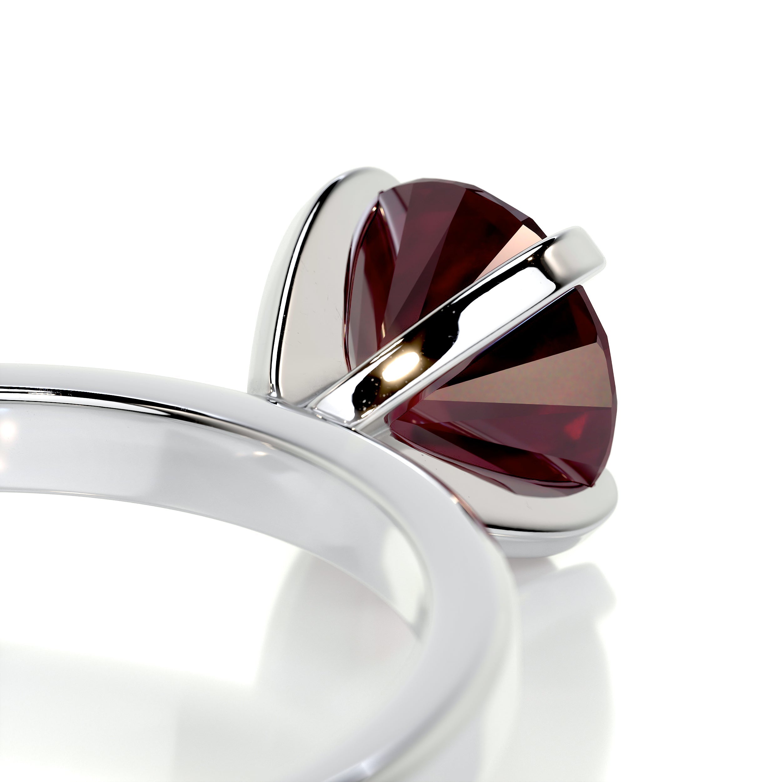 Jessica Gemstone Ring   (0.8 Carat) -14K White Gold (RTS)