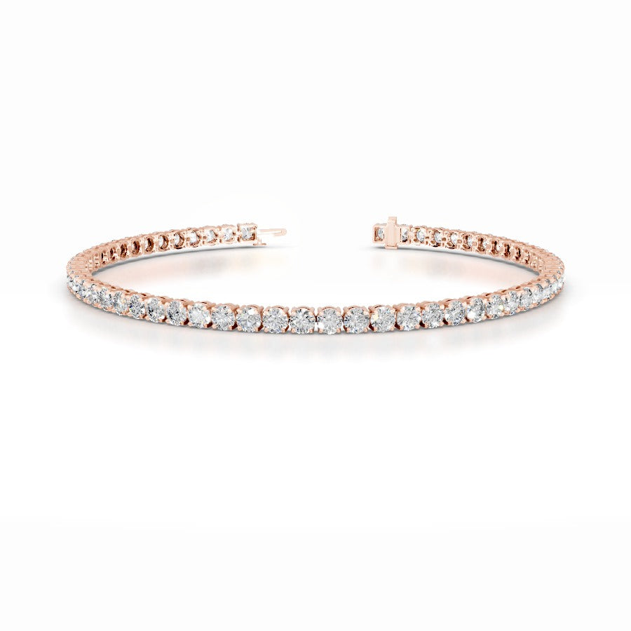 Annabelle 5 CT Round Tennis Lab Grown Diamond Bracelet - 14K Rose Gold