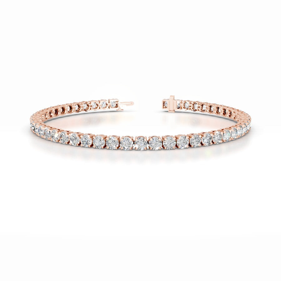 Annabelle 7 CT Round Tennis Lab Grown Diamond Bracelet - 14K Rose Gold