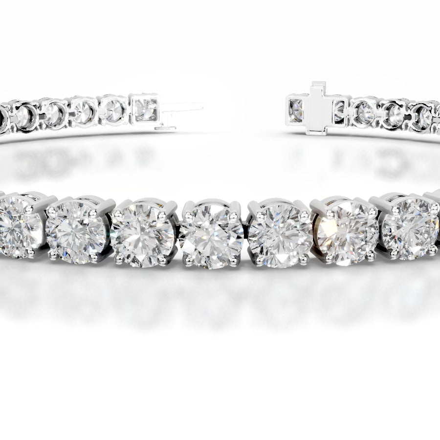 Annabelle 8 CT Round Tennis Lab Grown Diamond Bracelet - 14K White Gold