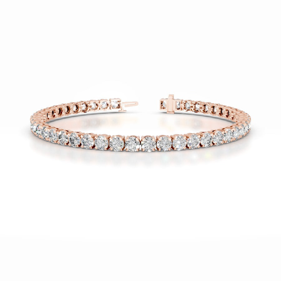 Annabelle 9 CT Round Tennis Lab Grown Diamond Bracelet - 14K Rose Gold