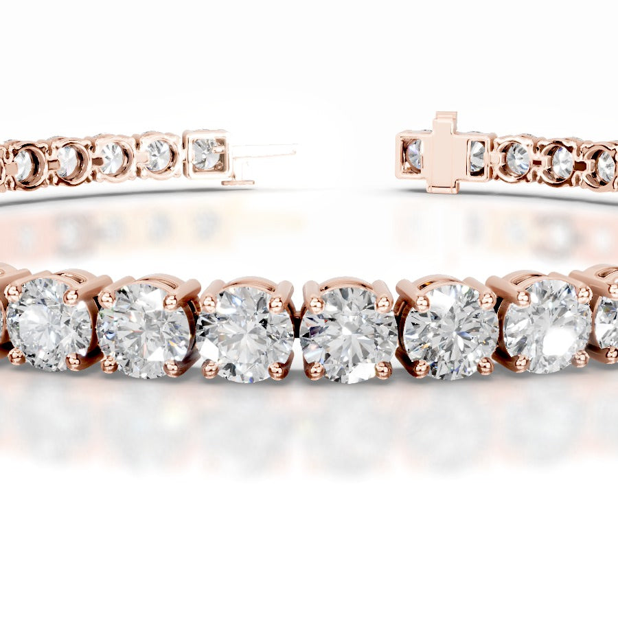 Annabelle 9 CT Round Tennis Lab Grown Diamond Bracelet - 14K Rose Gold