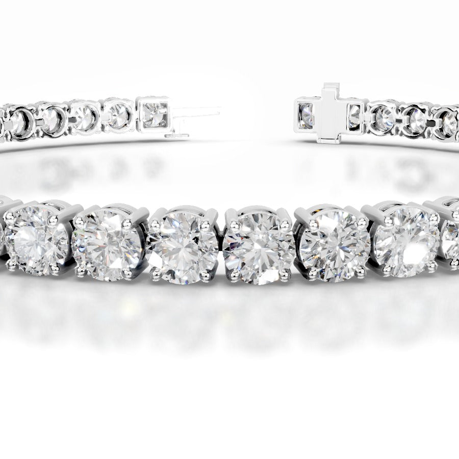 Annabelle 9 CT Round Tennis Lab Grown Diamond Bracelet - 14K White Gold