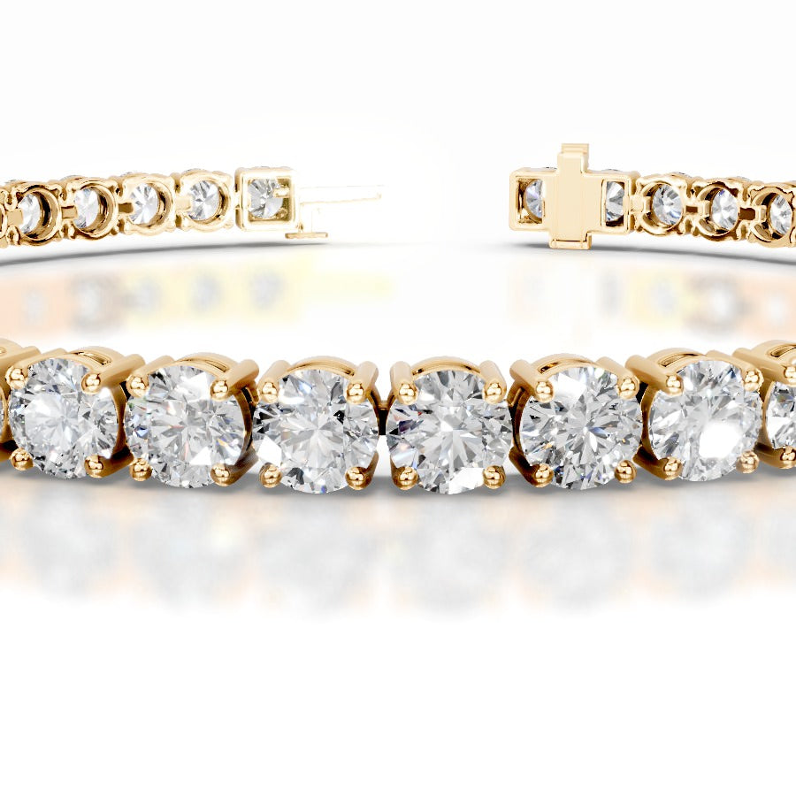 Annabelle 9 CT Round Tennis Lab Grown Diamond Bracelet - 14K Yellow Gold