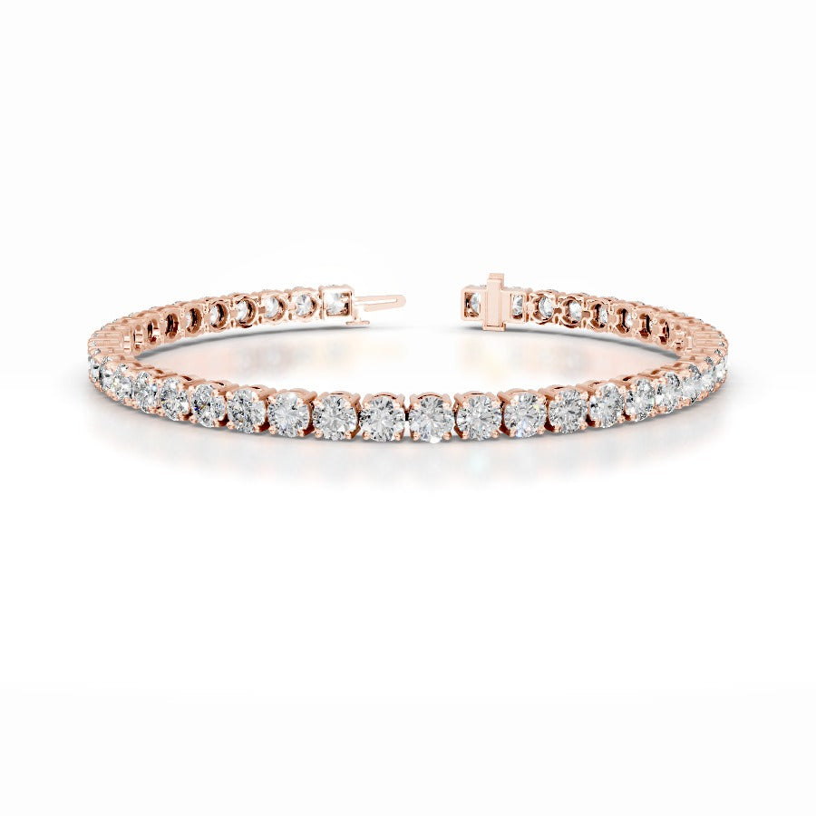 Annabelle 10 CT Round Tennis Lab Grown Diamond Bracelet - 14K Rose Gold