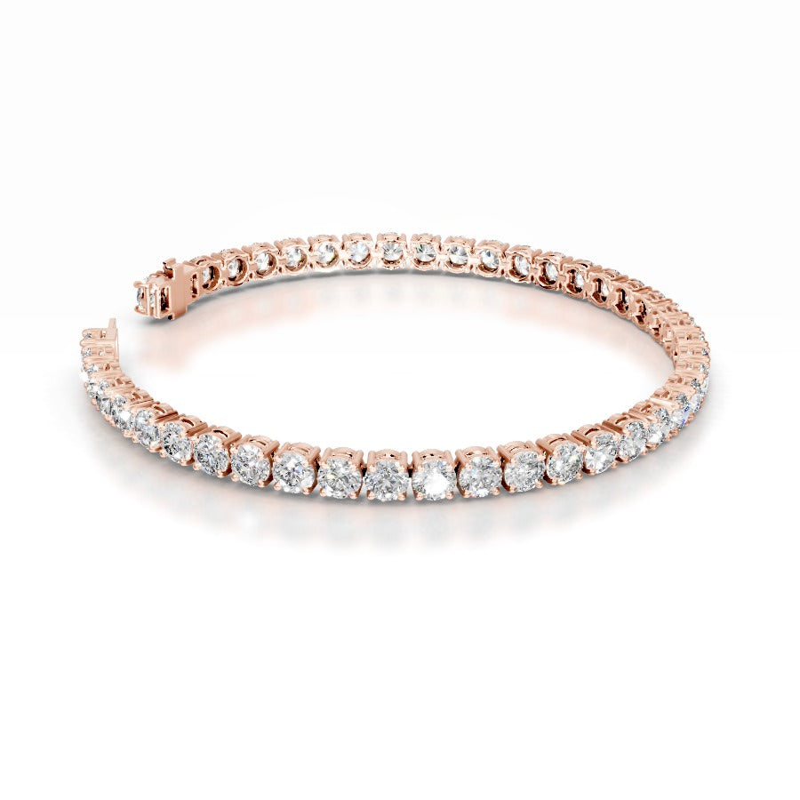 Annabelle 10 CT Round Tennis Lab Grown Diamond Bracelet - 14K Rose Gold