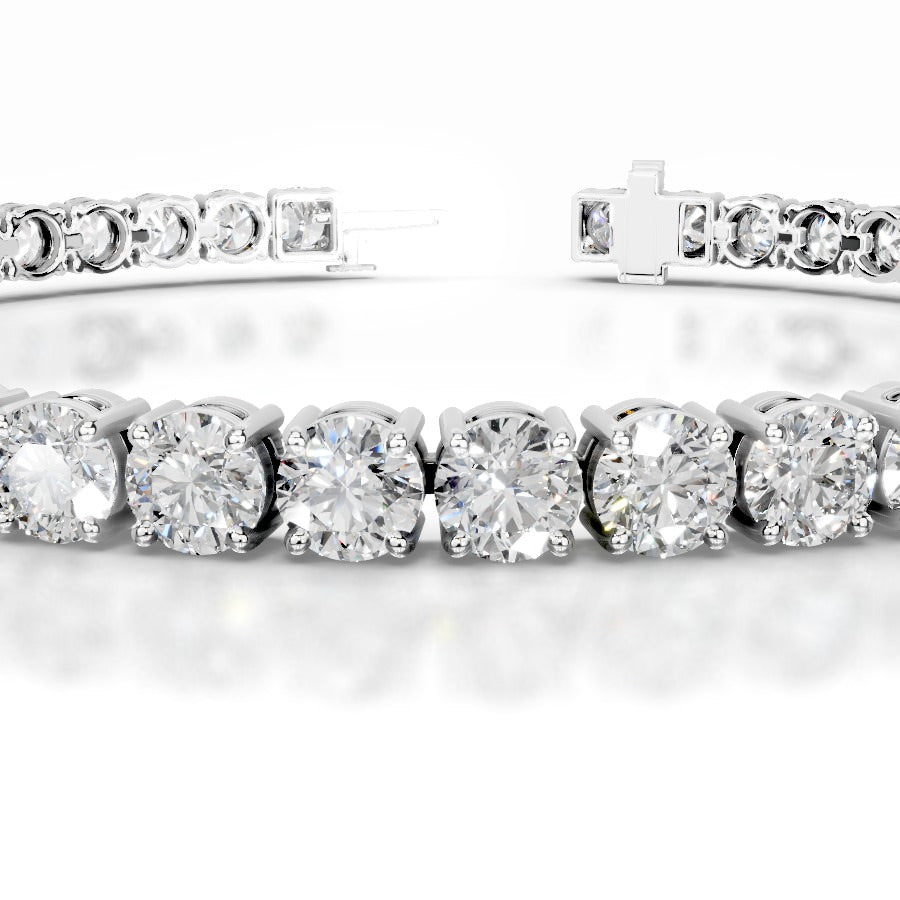 Annabelle 10 CT Round Tennis Lab Grown Diamond Bracelet - 14K White Gold