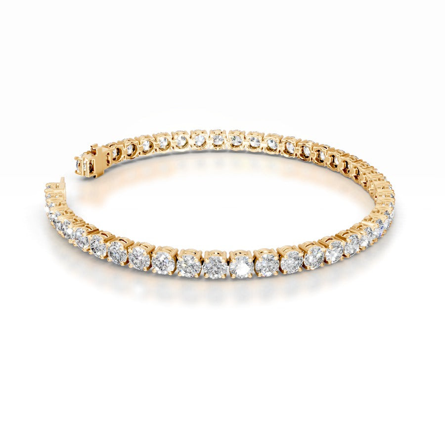 Annabelle 10 CT Round Tennis Lab Grown Diamond Bracelet - 14K Yellow Gold