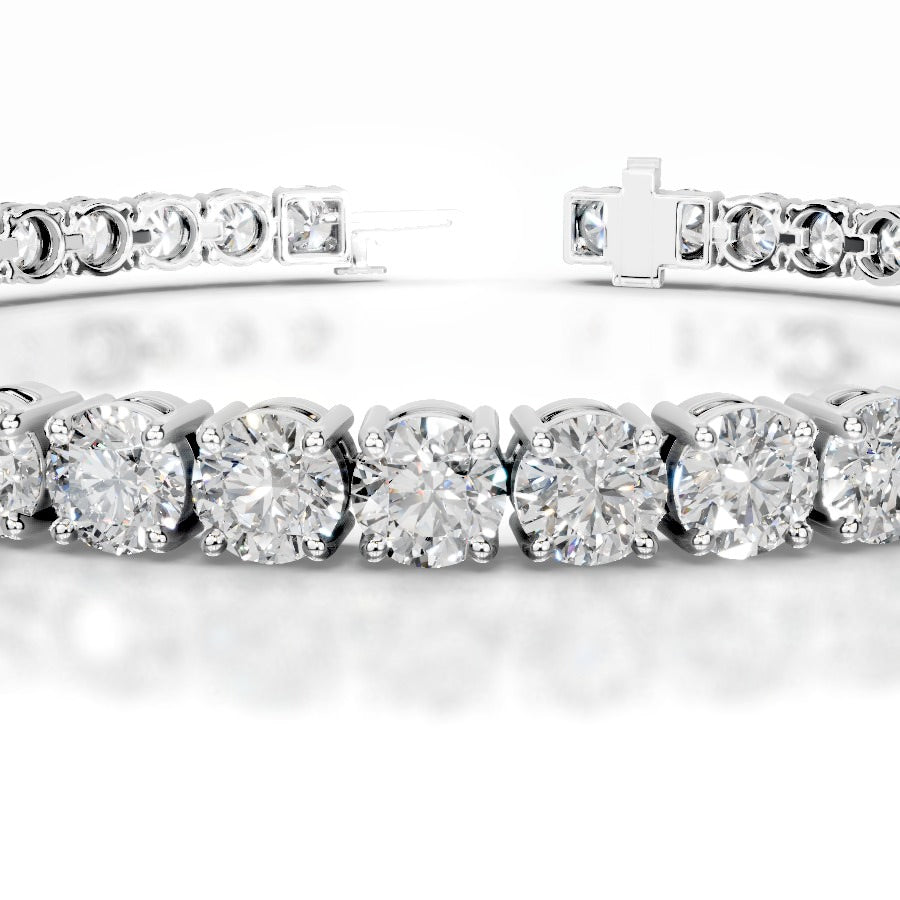 Annabelle 11 CT Round Tennis Lab Grown Diamond Bracelet - 14K White Gold