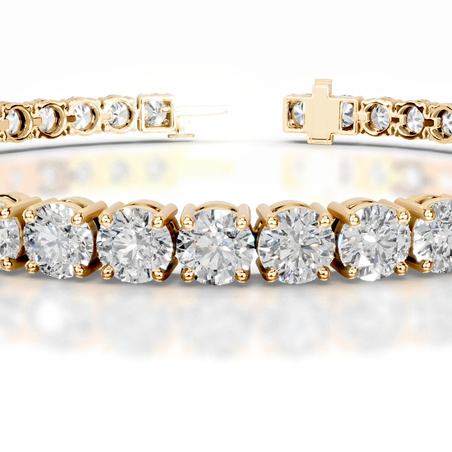 Annabelle 11 CT Round Tennis Lab Grown Diamond Bracelet - 14K Yellow Gold
