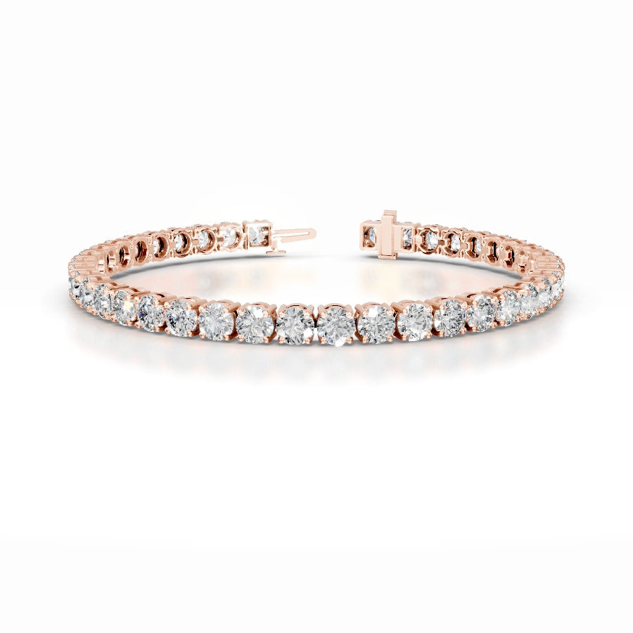 Annabelle 12 CT Round Tennis Lab Grown Diamond Bracelet - 14K Rose Gold
