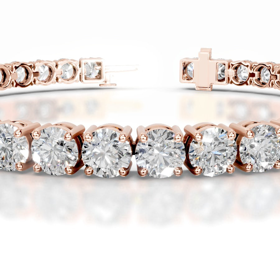 Annabelle 12 CT Round Tennis Lab Grown Diamond Bracelet - 14K Rose Gold