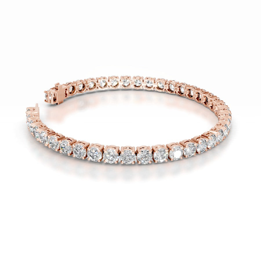 Annabelle 12 CT Round Tennis Lab Grown Diamond Bracelet - 14K Rose Gold