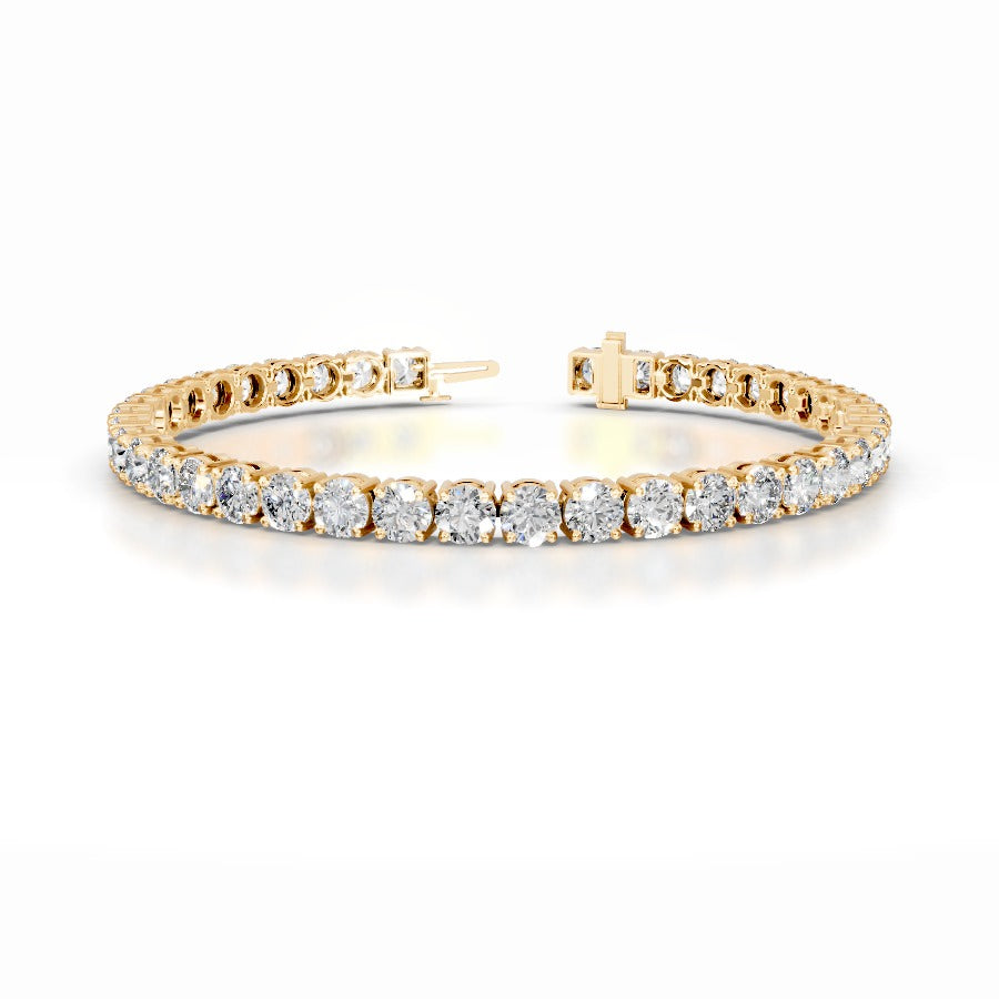 Annabelle 12 CT Round Tennis Lab Grown Diamond Bracelet - 14K Yellow Gold