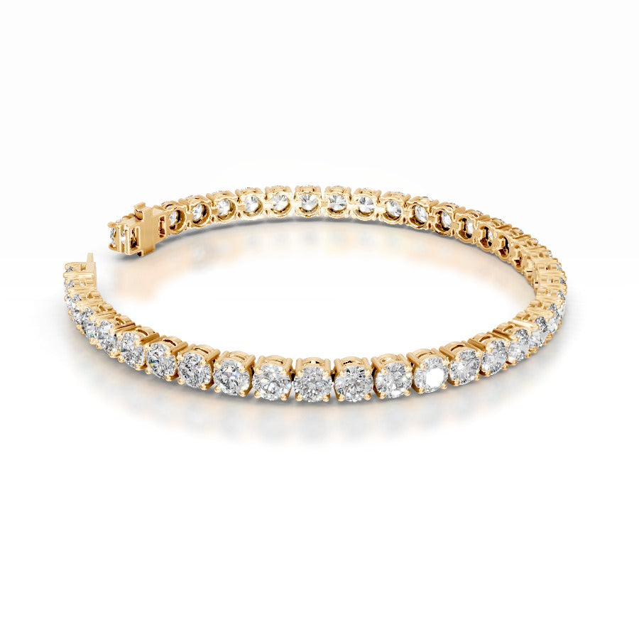 Annabelle 12 CT Round Tennis Lab Grown Diamond Bracelet - 14K Yellow Gold