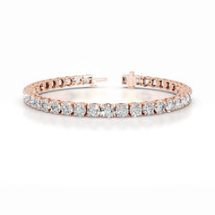 Annabelle 13 CT Round Tennis Lab Grown Diamond Bracelet - 14K Rose Gold (RTS)