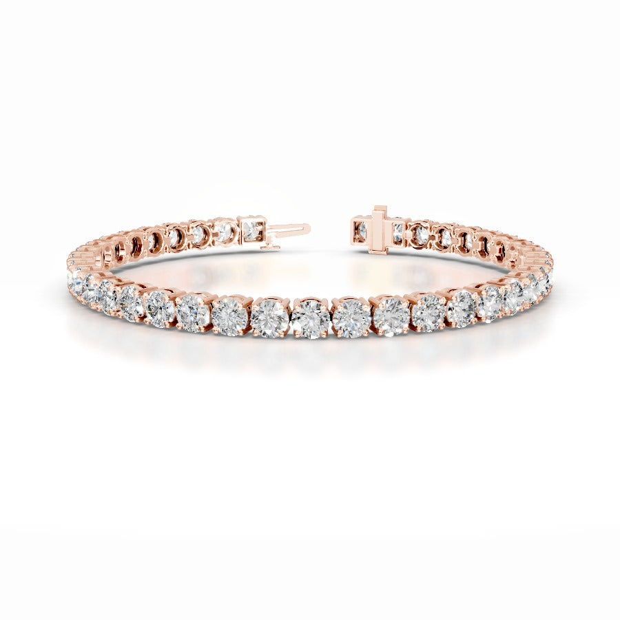 Annabelle 13 CT Round Tennis Lab Grown Diamond Bracelet - 14K Rose Gold