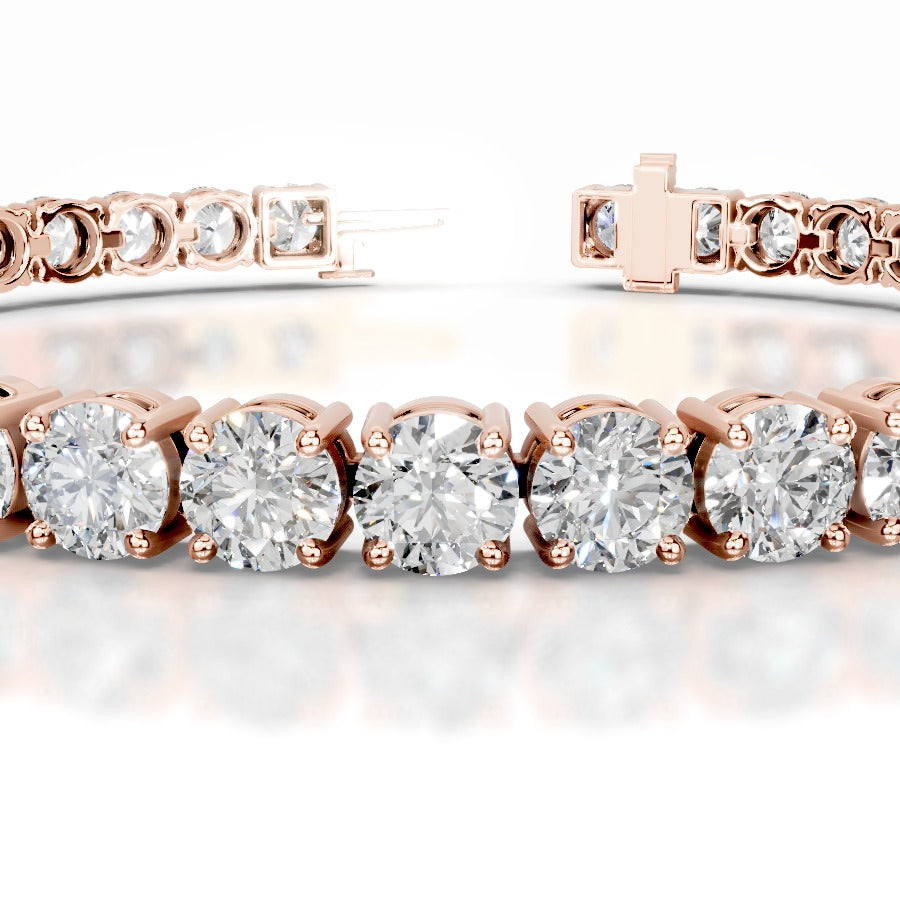 Annabelle 13 CT Round Tennis Lab Grown Diamond Bracelet - 14K Rose Gold