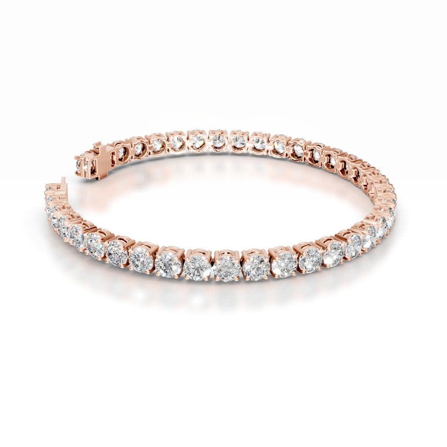 Annabelle 13 CT Round Tennis Lab Grown Diamond Bracelet - 14K Rose Gold