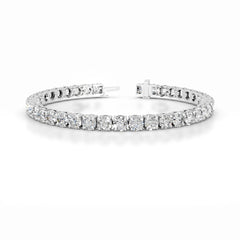 Annabelle 13 CT Round Tennis Lab Grown Diamond Bracelet - 14K White Gold (RTS)