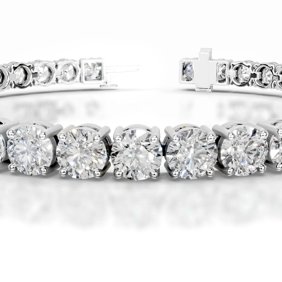 Annabelle 13 CT Round Tennis Lab Grown Diamond Bracelet - 14K White Gold