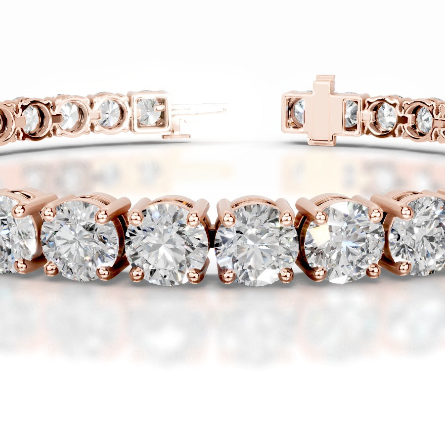 Annabelle 14 CT Round Tennis Lab Grown Diamond Bracelet - 14K Rose Gold
