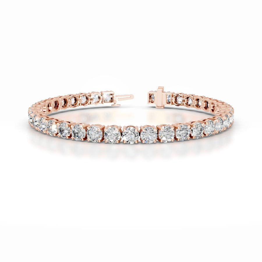 Annabelle 15 CT Round Tennis Lab Grown Diamond Bracelet - 14K Rose Gold