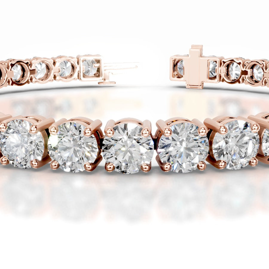 Annabelle 15 CT Round Tennis Lab Grown Diamond Bracelet - 14K Rose Gold