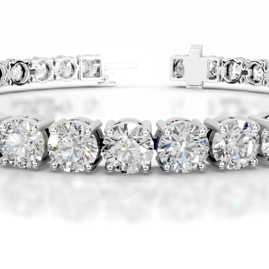 Annabelle 15 CT Round Tennis Lab Grown Diamond Bracelet - 14K White Gold