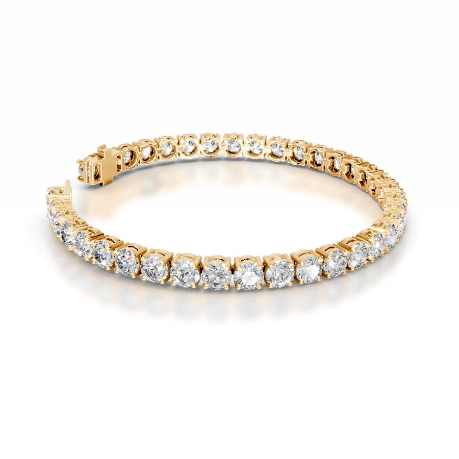 Annabelle 15 CT Round Tennis Lab Grown Diamond Bracelet - 14K Yellow Gold