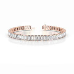 Austin 10 CT Emerald Tennis Lab Grown Diamond Bracelet - 14K Rose Gold (RTS)