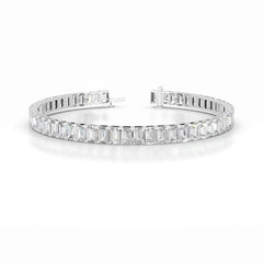 Austin 10 CT Emerald Tennis Lab Grown Diamond Bracelet - 14K White Gold (RTS)